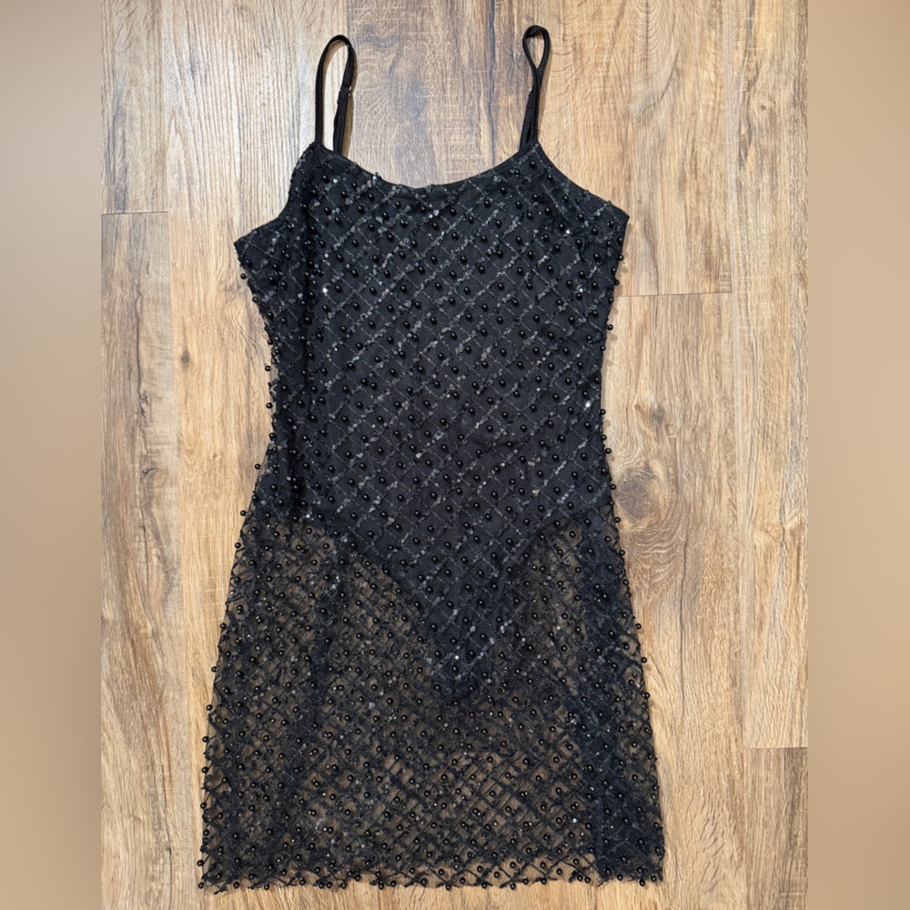 love J Black Beaded Mini Dress